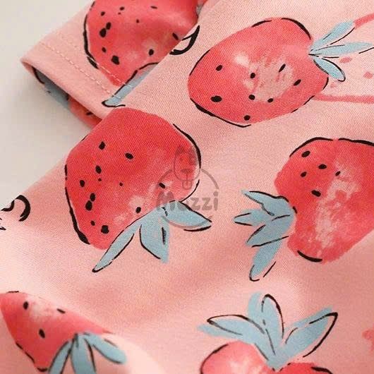 Áo liền chân trái dâu Straw berry cho chó mèo