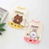  Áo 3 lỗ thêu hình gấu thỏ cho chó mèo 