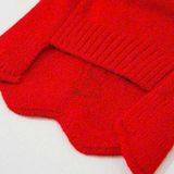  Áo len đỏ cổ trắng tà nhún cho chó mèo 