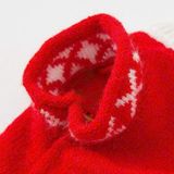  Áo len đỏ cổ trắng tà nhún cho chó mèo 