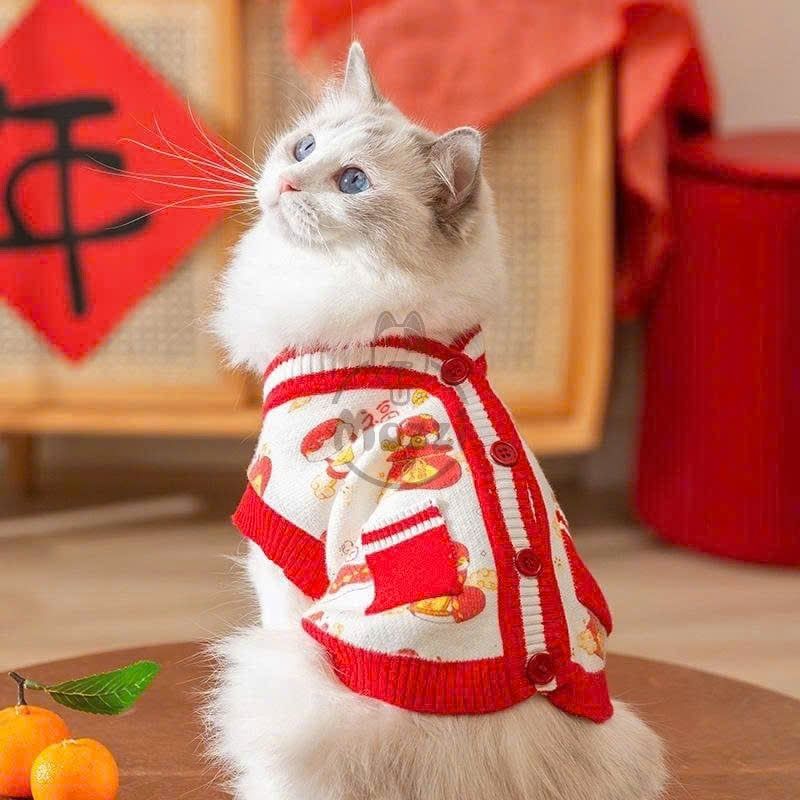 Áo len Cardigan hình con rắn có túi cho chó mèo