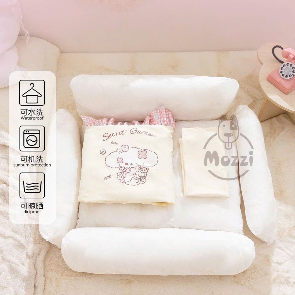 Nệm caro bông mềm Secret Garden cho chó mèo