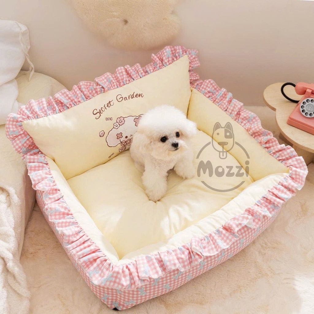 Nệm caro bông mềm Secret Garden cho chó mèo
