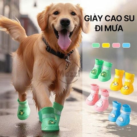  Giày cao su Lucky đi mưa chống nước cho chó lớn 