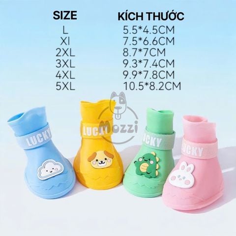  Giày cao su Lucky đi mưa chống nước cho chó lớn 