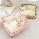  Nệm caro bông mềm Secret Garden cho chó mèo 