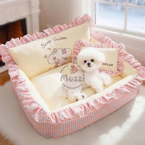  Nệm caro bông mềm Secret Garden cho chó mèo 