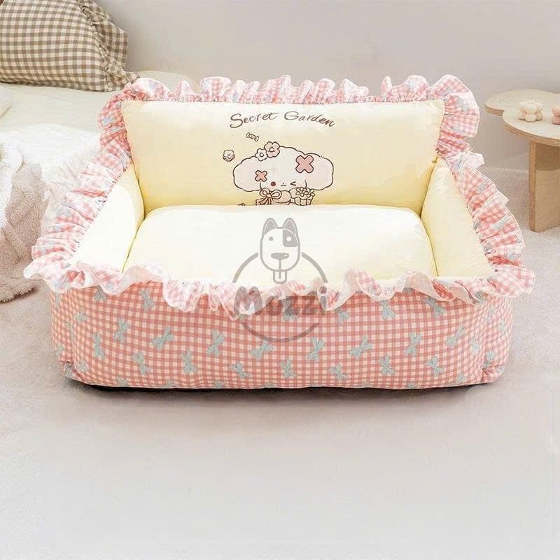 Nệm caro bông mềm Secret Garden cho chó mèo