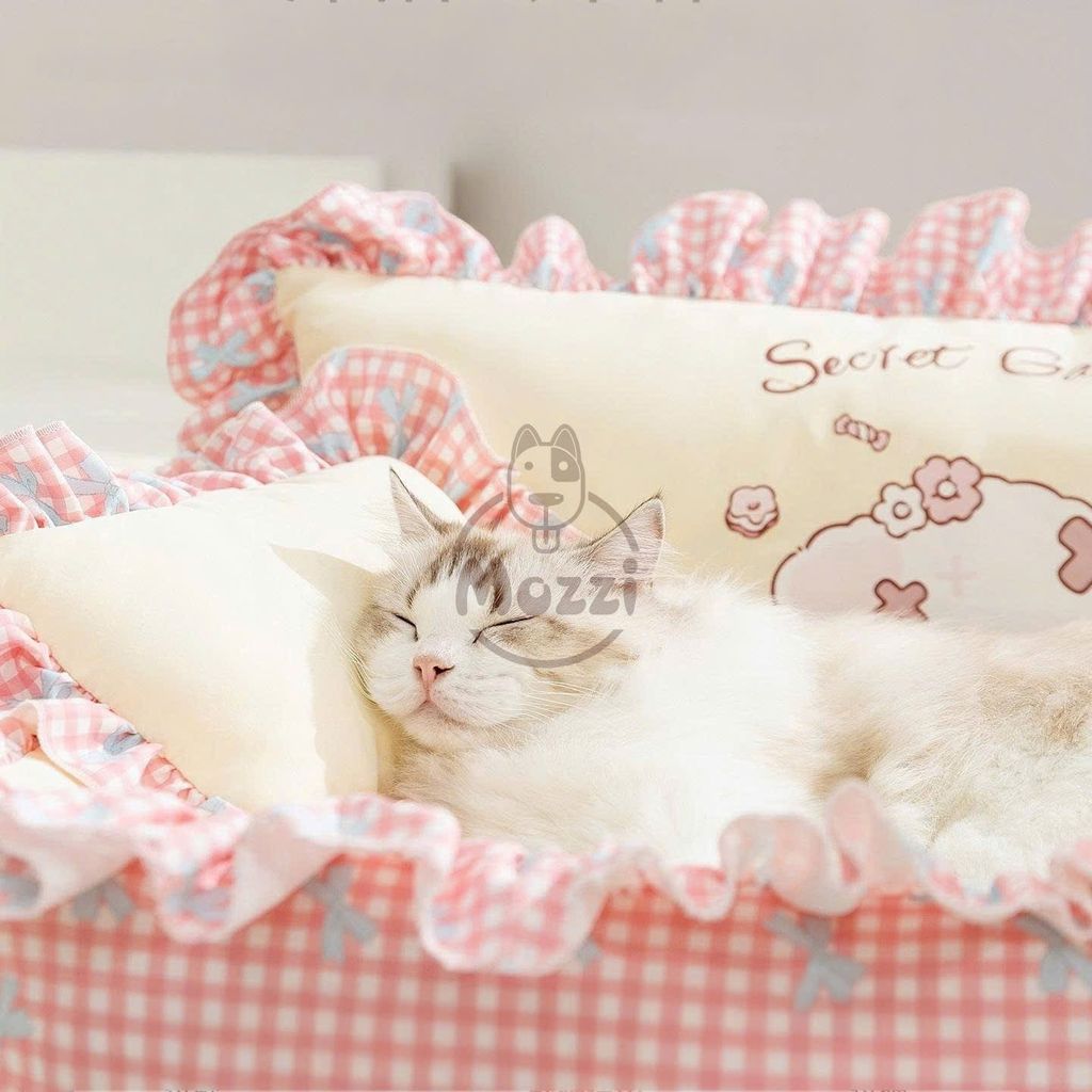 Nệm caro bông mềm Secret Garden cho chó mèo