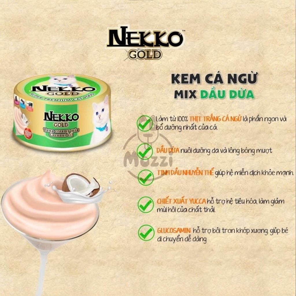 Pate cho mèo Nekko Gold lon 85gr