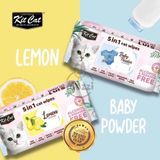  Khăn ướt Kitcat kháng khuẩn cho mèo Gói 80 miếng 