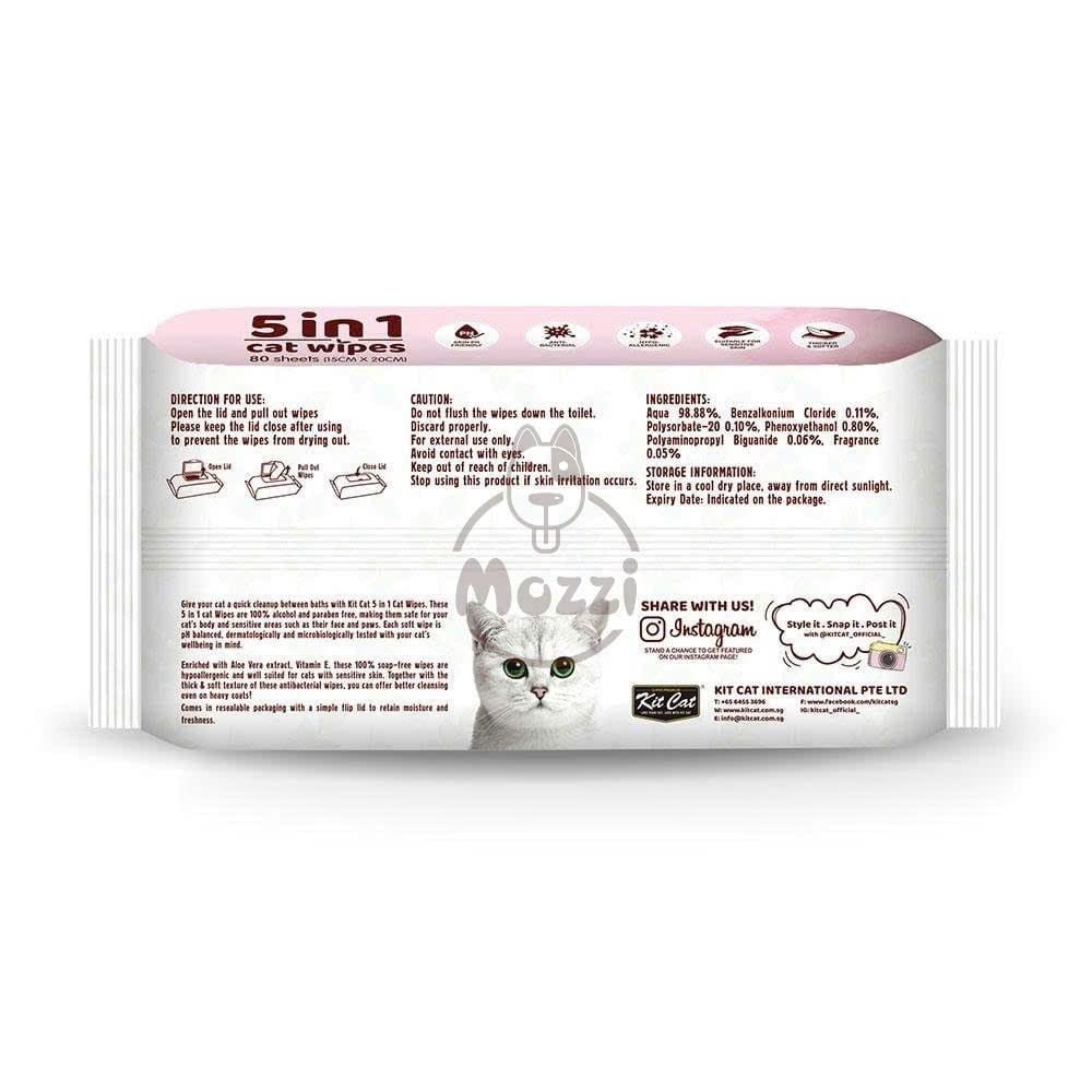 Khăn ướt Kitcat kháng khuẩn cho mèo Gói 80 miếng