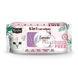  Khăn ướt Kitcat kháng khuẩn cho mèo Gói 80 miếng 