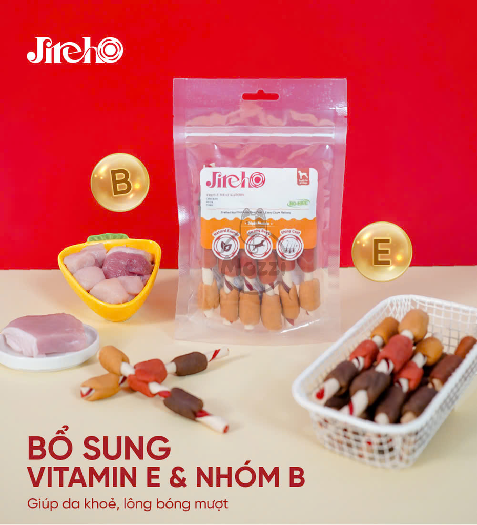 Snack cho chó Jireho Que xoắn 110gr hương gà sữa bơ đậu phộng