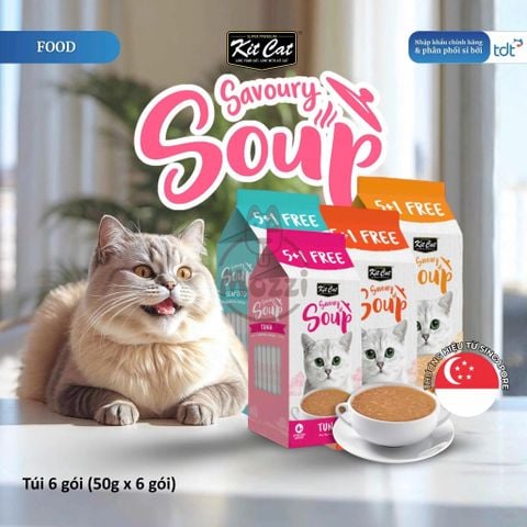Pate cho mèo KitCat Savoury Soup dạng súp nhiều nước Gói 50g