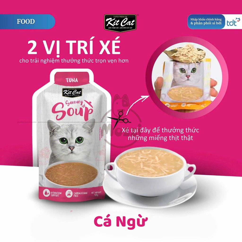 Pate cho mèo KitCat Savoury Soup dạng súp nhiều nước Gói 50g