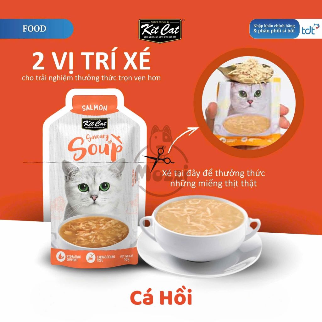 Pate cho mèo KitCat Savoury Soup dạng súp nhiều nước Gói 50g