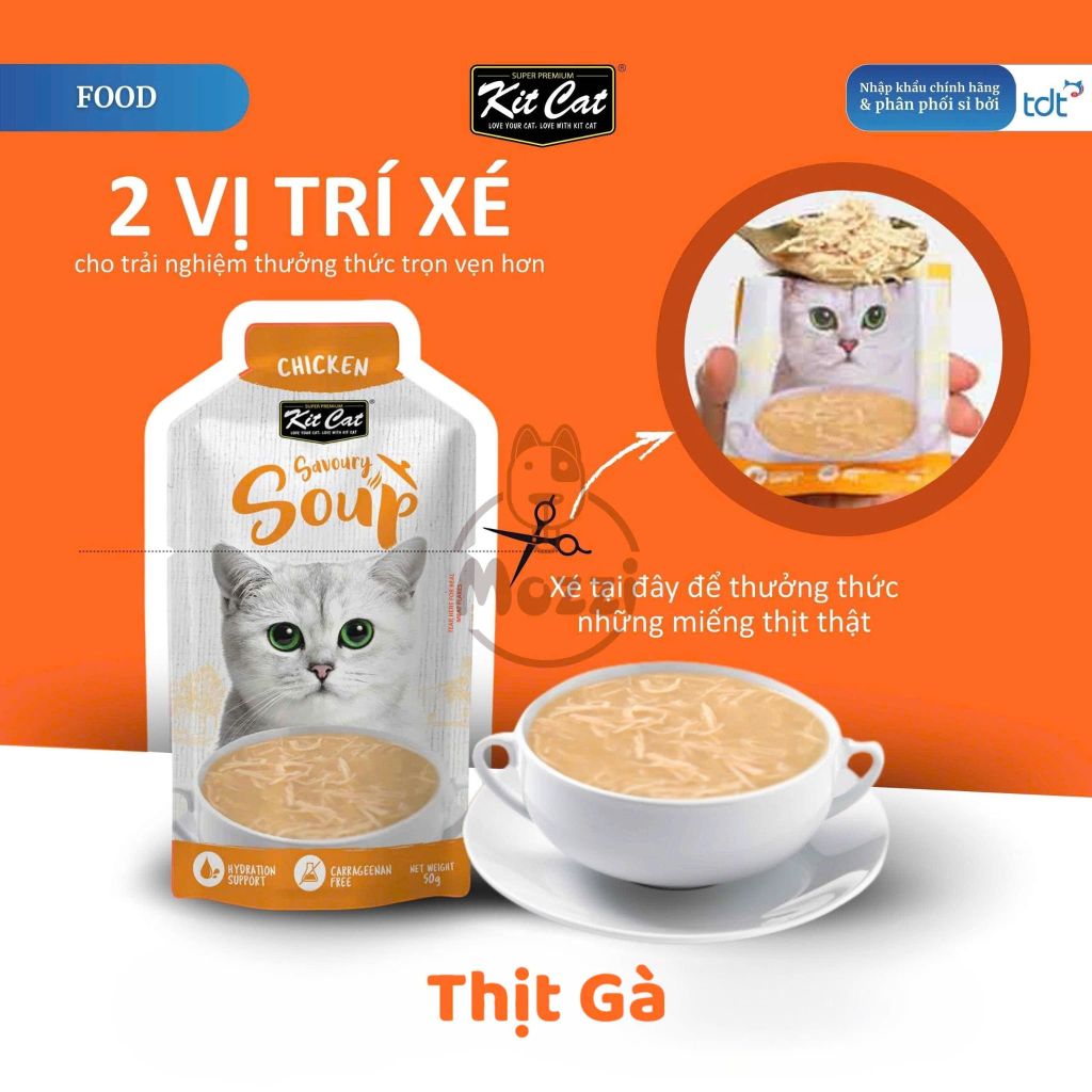 Pate cho mèo KitCat Savoury Soup dạng súp nhiều nước Gói 50g