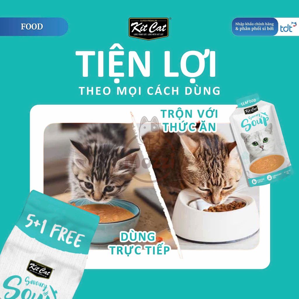 Pate cho mèo KitCat Savoury Soup dạng súp nhiều nước Gói 50g