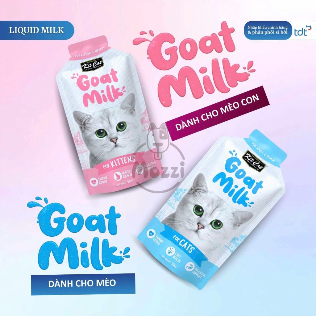 Sữa tươi sữa dê KitCat Goat Milk cho mèo con Gói 50ml