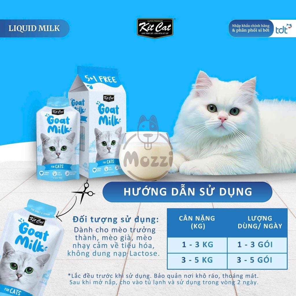 Sữa tươi sữa dê KitCat Goat Milk cho mèo con Gói 50ml