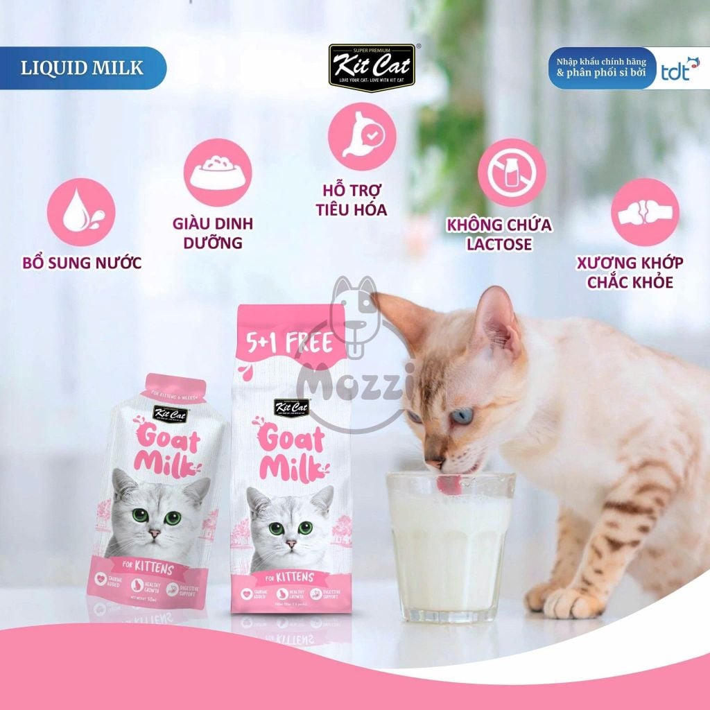 Sữa tươi sữa dê KitCat Goat Milk cho mèo con Gói 50ml