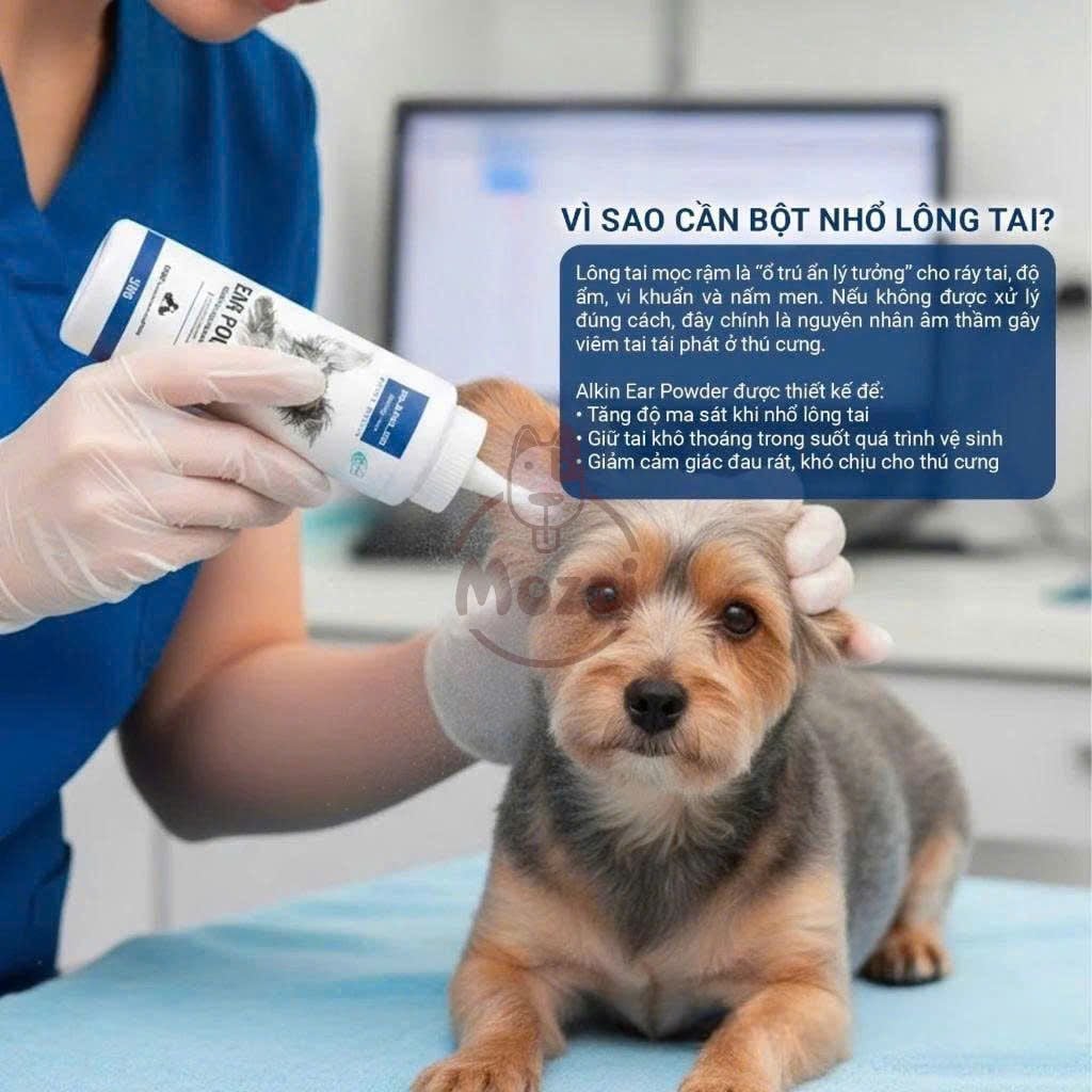 Bột nhổ lông tai Petis Alkin Ear Powder cho chó mèo