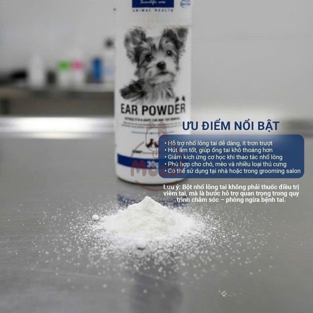 Bột nhổ lông tai Petis Alkin Ear Powder cho chó mèo