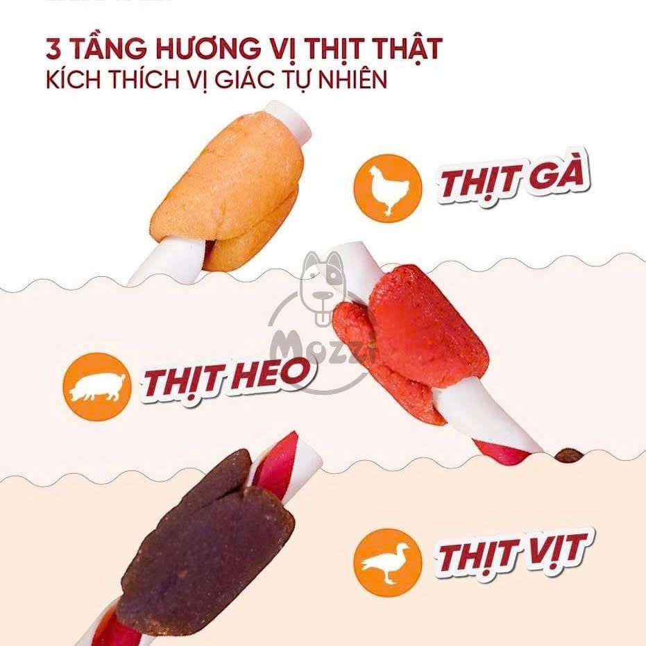 Snack cho chó Jireho Que xoắn 110gr hương gà sữa bơ đậu phộng