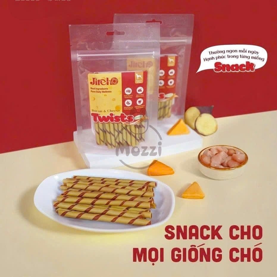 Snack cho chó Jireho Que xoắn 110gr hương gà sữa bơ đậu phộng