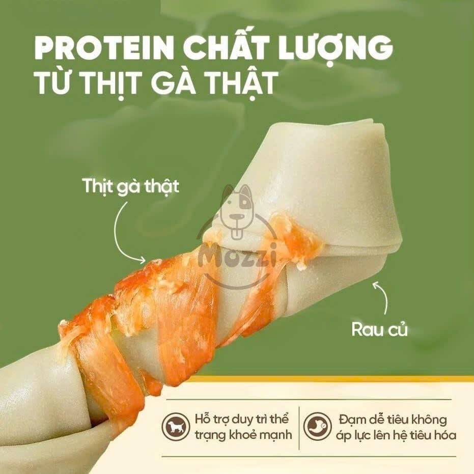 Snack cho chó Jireho Xương quấn gà không chứa Gluten