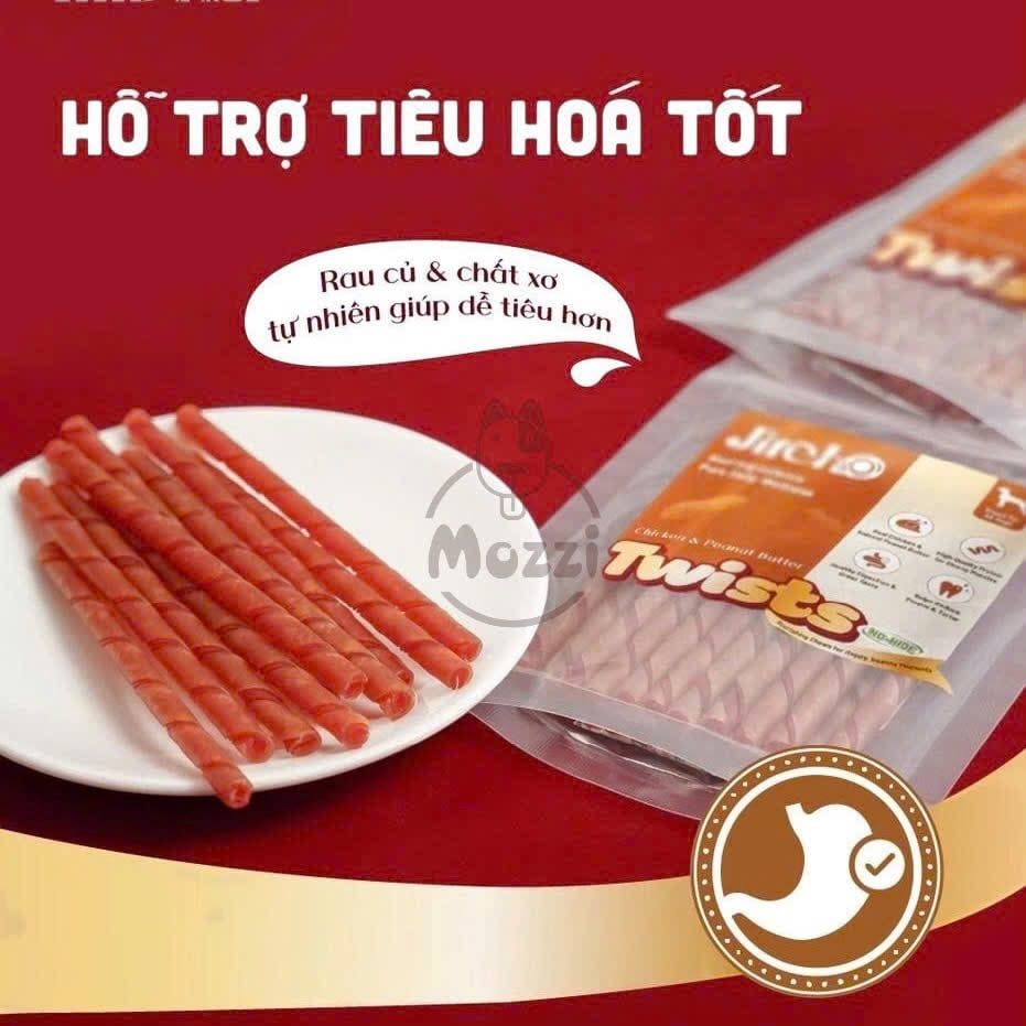 Snack cho chó Jireho Que xoắn 110gr hương gà sữa bơ đậu phộng