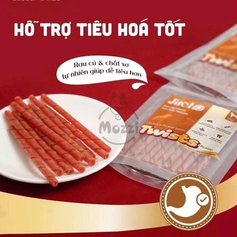 Snack cho chó Jireho Que xoắn 110gr hương gà sữa bơ đậu phộng