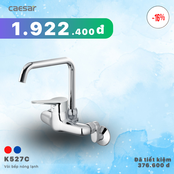  Khuyến mãi ưu đãi Vòi Bếp Nóng Lạnh Gắn Tường - K527C 