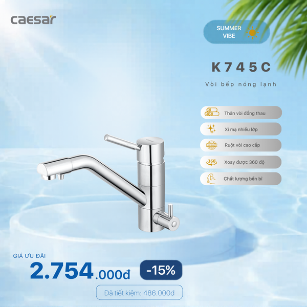  Khuyến mãi ưu đãi Vòi Bếp Nóng Lạnh - K745C 