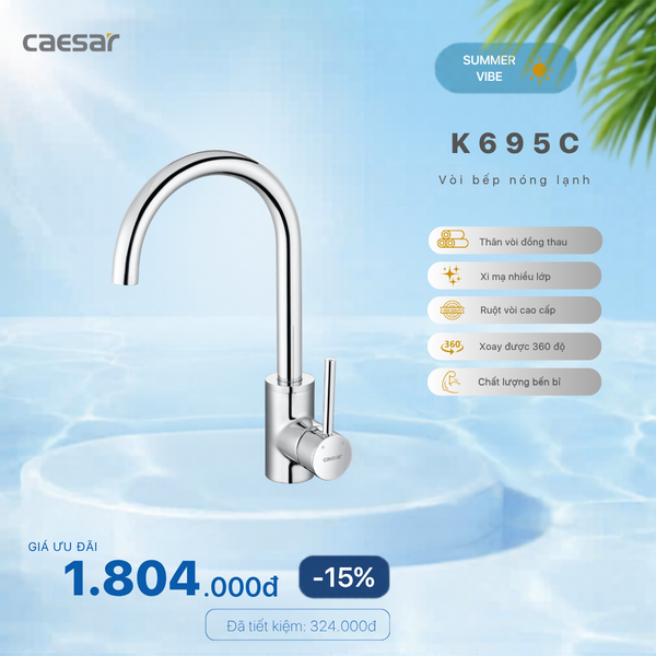  Khuyến mãi ưu đãi Vòi Bếp Nóng Lạnh - K695C 