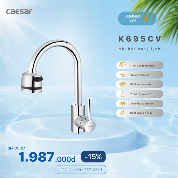  Khuyến mãi ưu đãi -  Vòi Bếp Nóng Lạnh - K695CV 