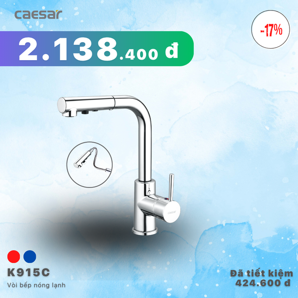 Khuyến mãi ưu đãi Vòi bếp Nóng Lạnh - K915C