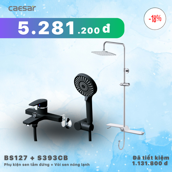 Khuyến mãi ưu đãi-Phụ Kiện Sen Tắm Đứng + Sen tắm nóng lạnh - BS127 + S393CB