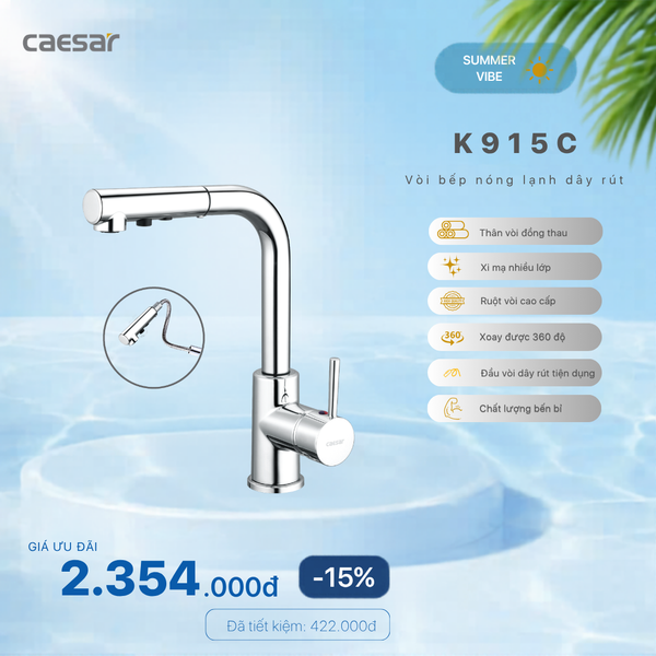  Khuyến mãi ưu đãi Vòi bếp Nóng Lạnh - K915C 