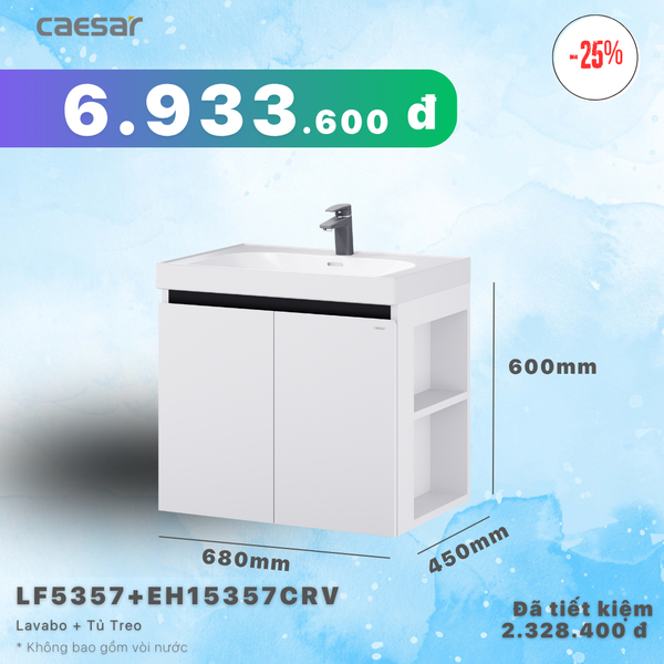 Khuyến mãi ưu đãi - Lavabo + Tủ treo -LF5357 + EH15357CRV