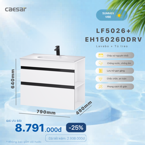  Khuyến mãi ưu đãi - Lavabo + Tủ Treo -  LF5026 + EH15026DDRV 