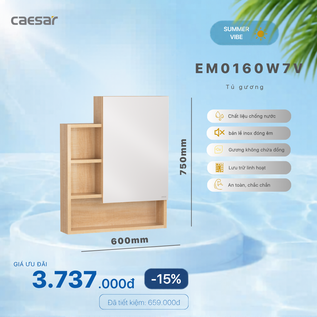  Khuyến mãi ưu đãi Tủ gương - EM0160W7V 