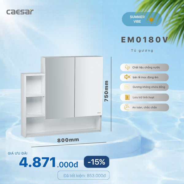  Khuyến mãi ưu đãi Tủ gương - EM0180V 