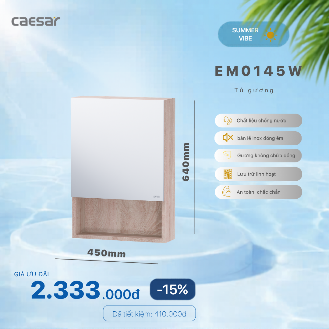  Khuyến mãi ưu đãi Tủ gương - EM0145W 