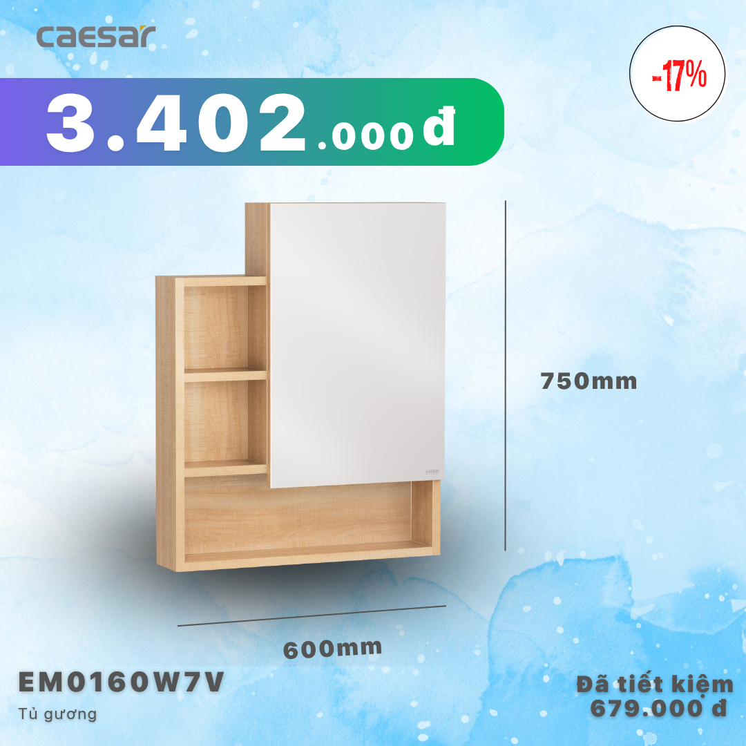  Khuyến mãi ưu đãi Tủ gương - EM0160W7V 