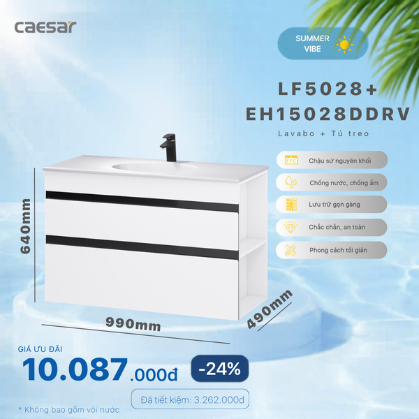  Khuyến mãi ưu đãi - Lavabo  + Tủ treo -  LF5028 + EH15028DDRV 