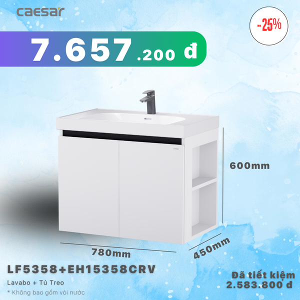  Khuyến mãi ưu đãi - Lavabo + Tủ Treo -LF5358 + EH15358CRV 