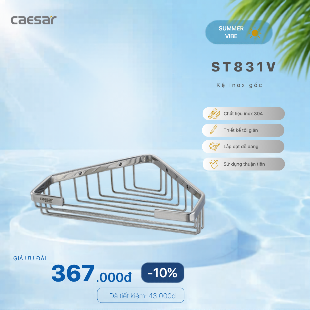  Khuyến mãi ưu đãi - Kệ Inox góc - ST831V 