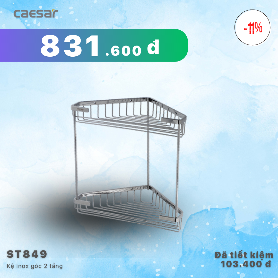  Khuyến mãi ưu đãi - Kệ Inox Góc 2 Tầng - ST849 
